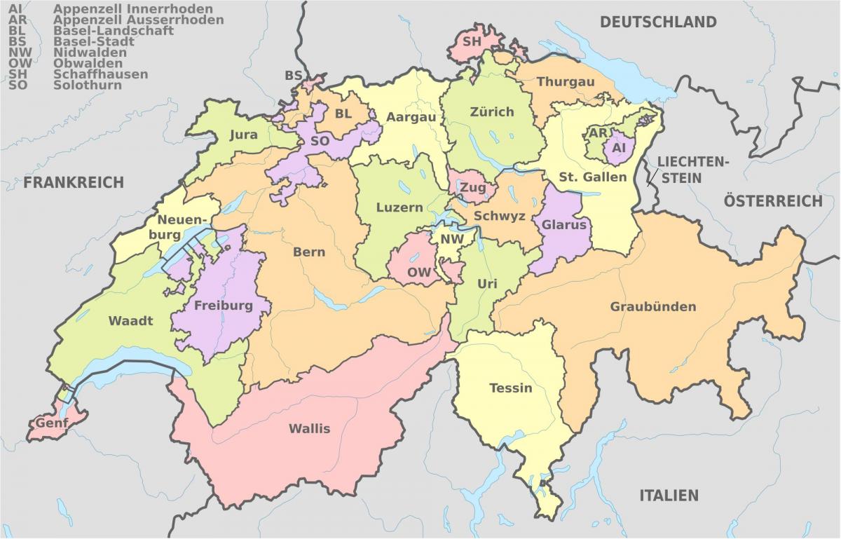 Basel na mapie Szwajcarii