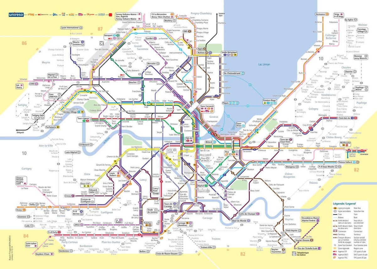 mapa autobus Genewa Szwajcaria