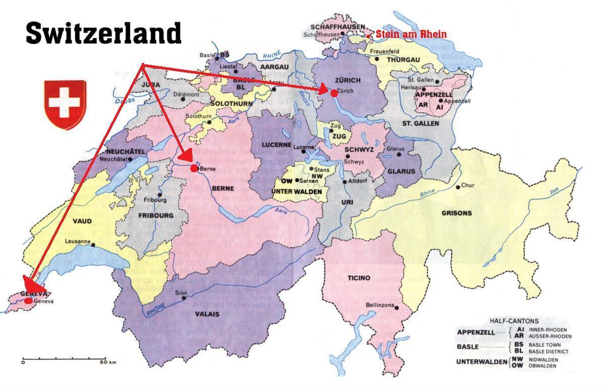 Genewa Szwajcaria mapa Europy