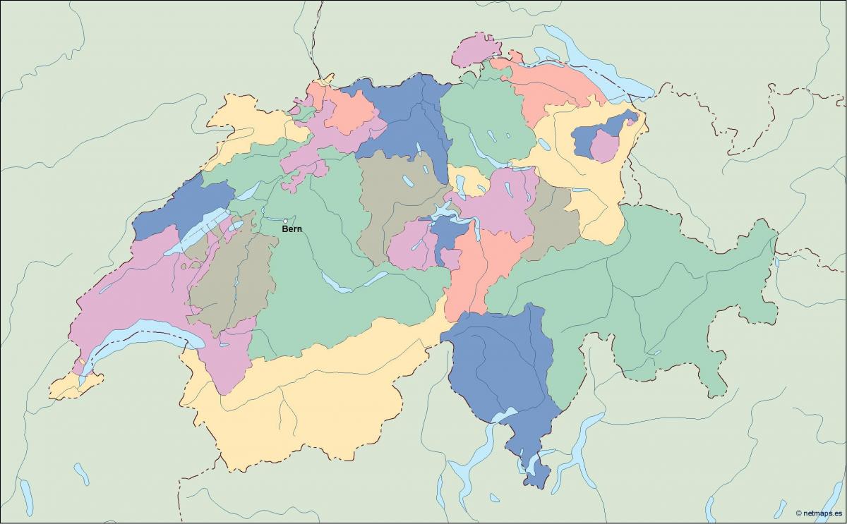 mapa polityczna mapa Szwajcarii