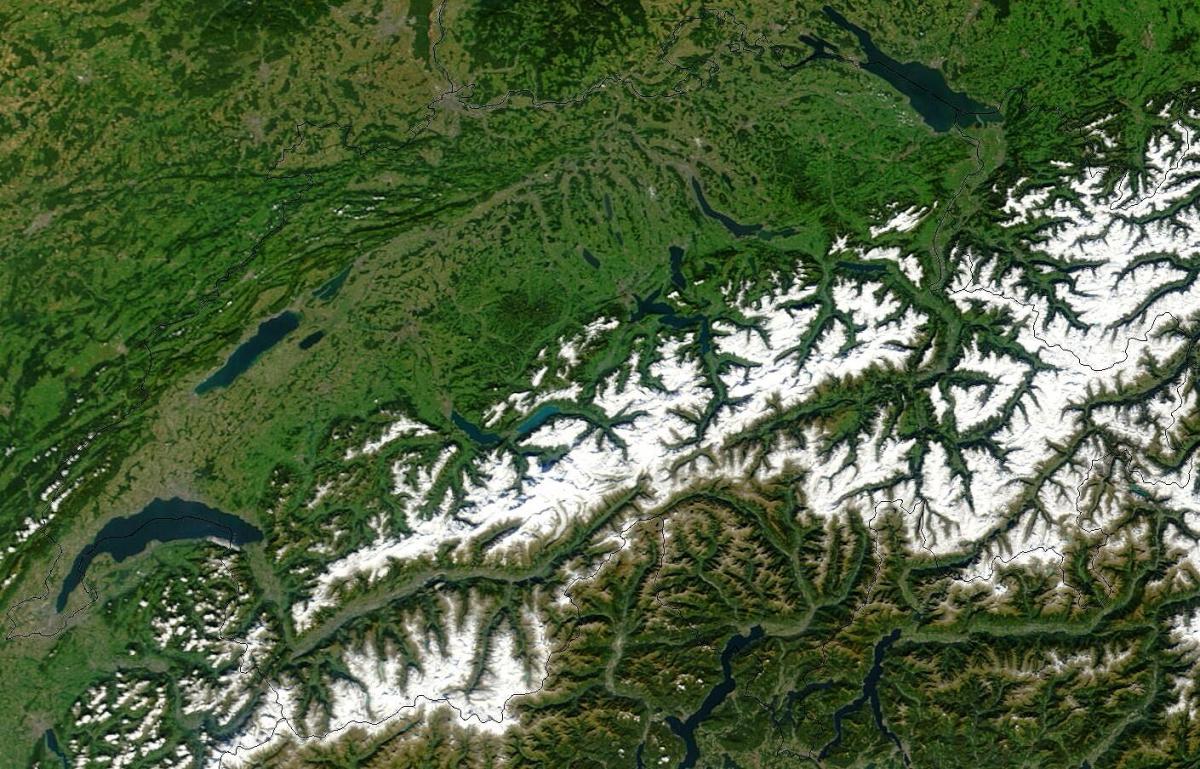 mapa Szwajcarii, telewizja satelitarna