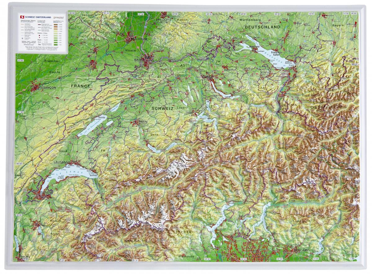 mapa Szwajcarii 3d