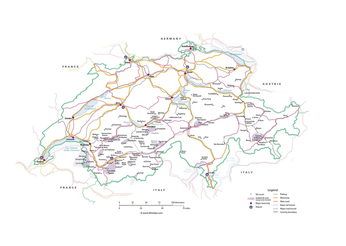 Szwajcaria zabytki mapa