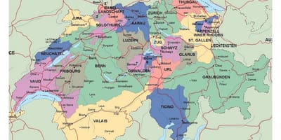 Szczegółowa mapa Szwajcarii