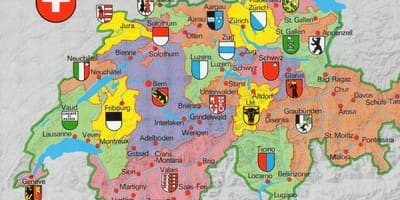 Mapa turystyczna mapa Zurychu, Szwajcaria