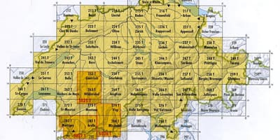 Mapa Szwajcarii Kod pocztowy