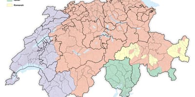 Mapa Szwajcarii język