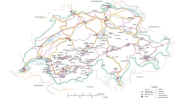 Szwajcaria zabytki mapa