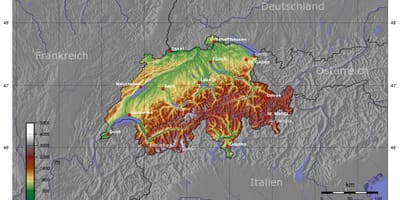 Mapa Szwajcarii wysokości